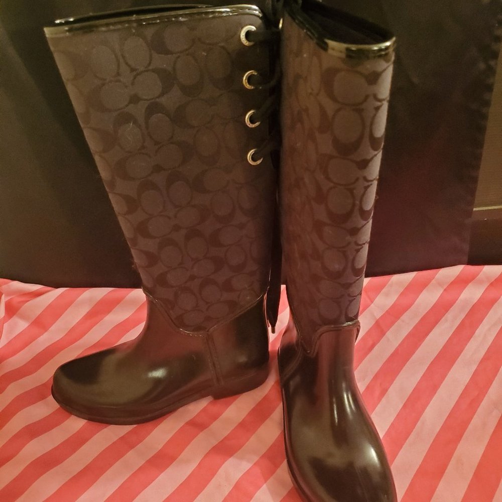 NWOT Coach Tristee Tall Rain/Riding Boot - Picture 1 of 5